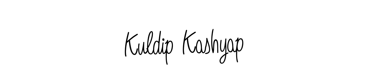 Use a signature maker to create a handwritten signature online. With this signature software, you can design (Angelique-Rose-font-FFP) your own signature for name Kuldip Kashyap. Kuldip Kashyap signature style 5 images and pictures png