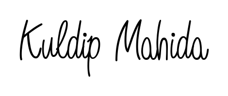 A sleek calligraphic signature for name Kuldip Mahida utilizing Angelique-Rose-font-FFP styling. Great for adding personal signatures to photos and art. Kuldip Mahida signature style 5 images and pictures png