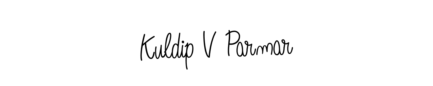 Design your own signature with our free online signature maker. With this signature software, you can create a handwritten (Angelique-Rose-font-FFP) signature for name Kuldip V Parmar. Kuldip V Parmar signature style 5 images and pictures png