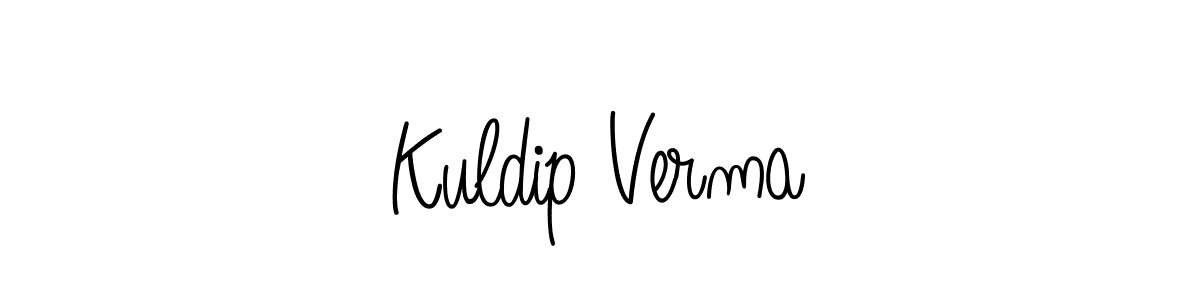 You should practise on your own different ways (Angelique-Rose-font-FFP) to write your name (Kuldip Verma) in signature. don't let someone else do it for you. Kuldip Verma signature style 5 images and pictures png