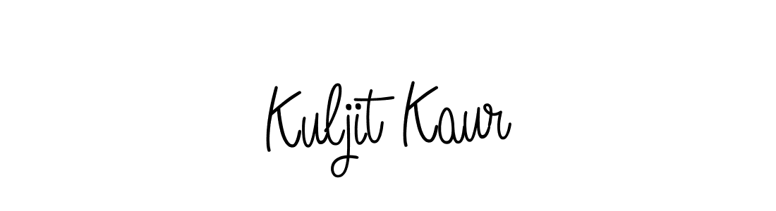You should practise on your own different ways (Angelique-Rose-font-FFP) to write your name (Kuljit Kaur) in signature. don't let someone else do it for you. Kuljit Kaur signature style 5 images and pictures png