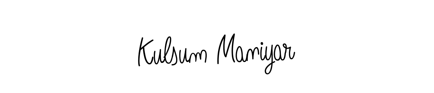 Design your own signature with our free online signature maker. With this signature software, you can create a handwritten (Angelique-Rose-font-FFP) signature for name Kulsum Maniyar. Kulsum Maniyar signature style 5 images and pictures png