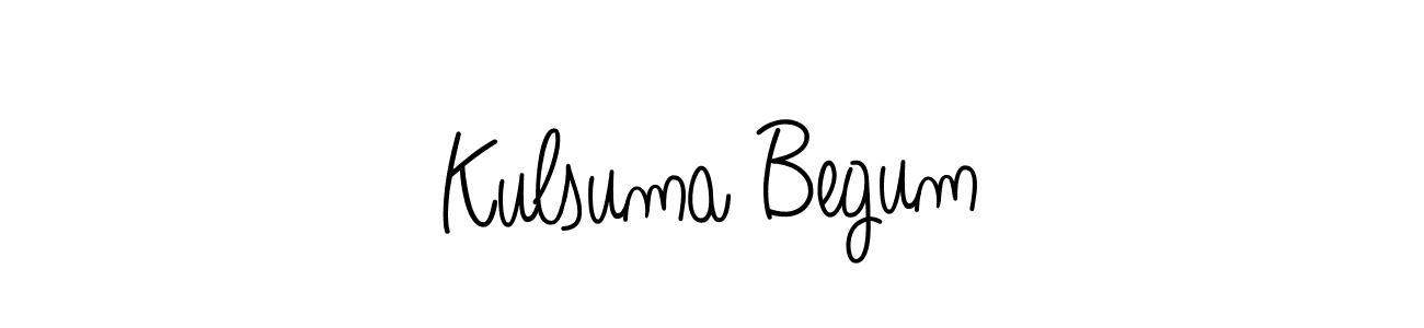 Make a beautiful signature design for name Kulsuma Begum. With this signature (Angelique-Rose-font-FFP) style, you can create a handwritten signature for free. Kulsuma Begum signature style 5 images and pictures png