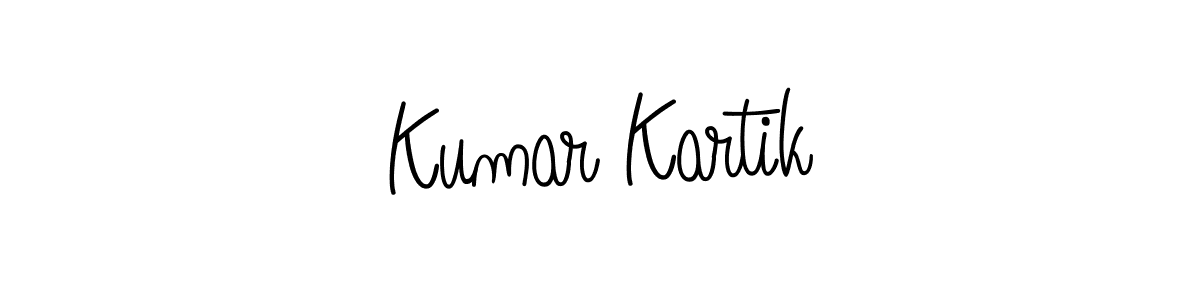 The best way (Angelique-Rose-font-FFP) to make a short signature is to pick only two or three words in your name. The name Kumar Kartik include a total of six letters. For converting this name. Kumar Kartik signature style 5 images and pictures png