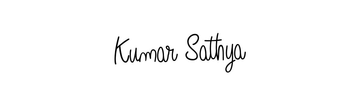 How to make Kumar Sathya name signature. Use Angelique-Rose-font-FFP style for creating short signs online. This is the latest handwritten sign. Kumar Sathya signature style 5 images and pictures png