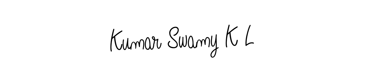 How to make Kumar Swamy K L name signature. Use Angelique-Rose-font-FFP style for creating short signs online. This is the latest handwritten sign. Kumar Swamy K L signature style 5 images and pictures png