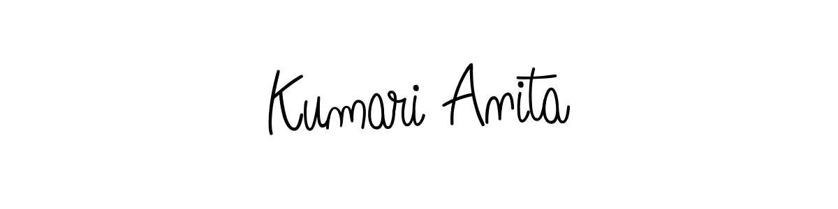 Use a signature maker to create a handwritten signature online. With this signature software, you can design (Angelique-Rose-font-FFP) your own signature for name Kumari Anita. Kumari Anita signature style 5 images and pictures png