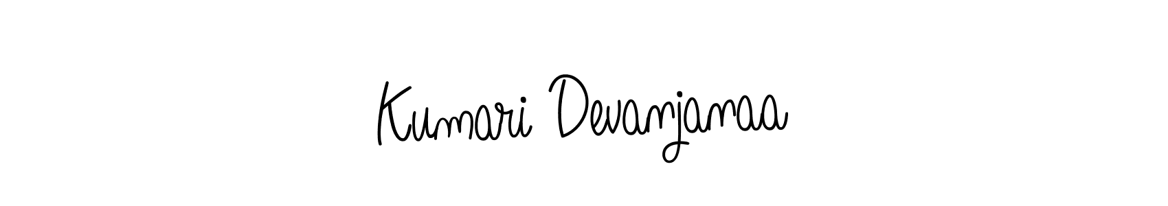 Create a beautiful signature design for name Kumari Devanjanaa. With this signature (Angelique-Rose-font-FFP) fonts, you can make a handwritten signature for free. Kumari Devanjanaa signature style 5 images and pictures png