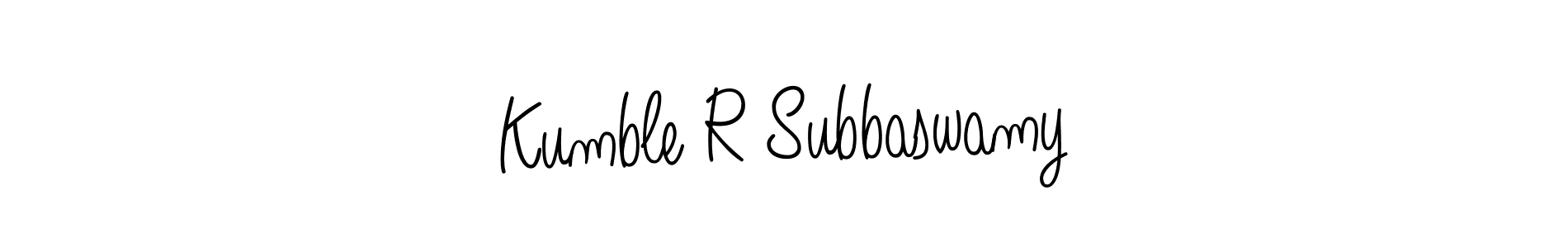 Make a beautiful signature design for name Kumble R Subbaswamy. With this signature (Angelique-Rose-font-FFP) style, you can create a handwritten signature for free. Kumble R Subbaswamy signature style 5 images and pictures png
