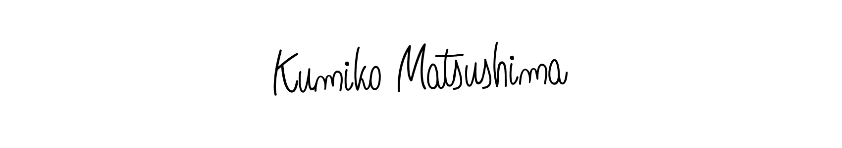 Make a beautiful signature design for name Kumiko Matsushima. With this signature (Angelique-Rose-font-FFP) style, you can create a handwritten signature for free. Kumiko Matsushima signature style 5 images and pictures png