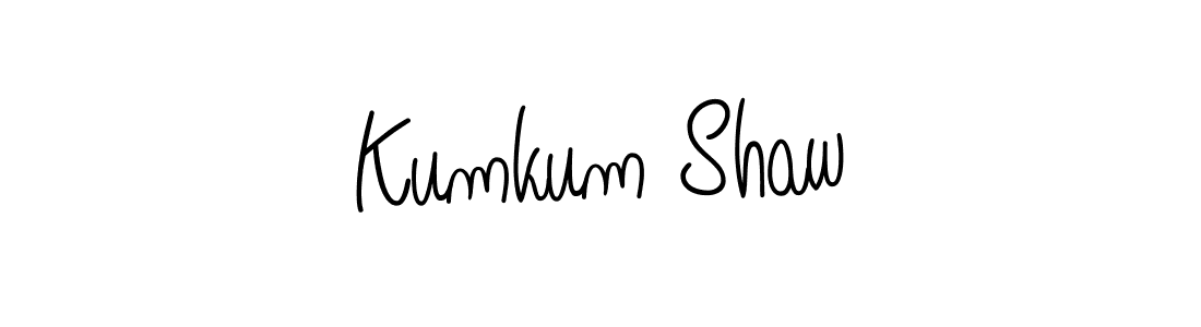 Make a beautiful signature design for name Kumkum Shaw. With this signature (Angelique-Rose-font-FFP) style, you can create a handwritten signature for free. Kumkum Shaw signature style 5 images and pictures png