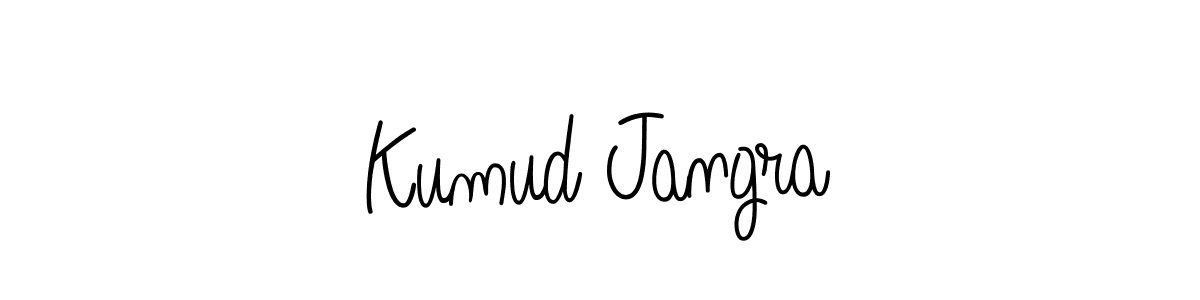 Use a signature maker to create a handwritten signature online. With this signature software, you can design (Angelique-Rose-font-FFP) your own signature for name Kumud Jangra. Kumud Jangra signature style 5 images and pictures png