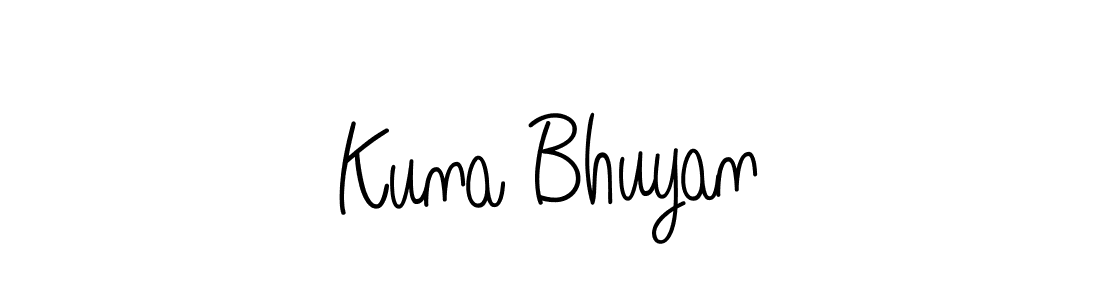 You should practise on your own different ways (Angelique-Rose-font-FFP) to write your name (Kuna Bhuyan) in signature. don't let someone else do it for you. Kuna Bhuyan signature style 5 images and pictures png