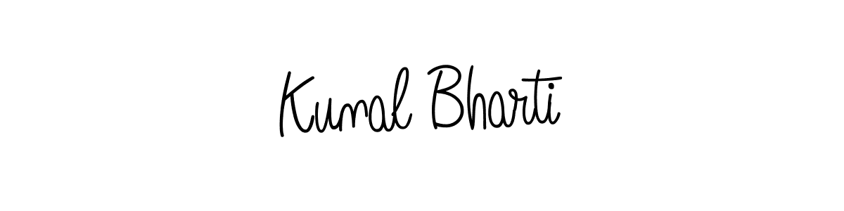 Make a beautiful signature design for name Kunal Bharti. With this signature (Angelique-Rose-font-FFP) style, you can create a handwritten signature for free. Kunal Bharti signature style 5 images and pictures png