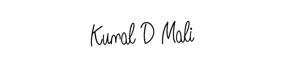 Kunal D Mali stylish signature style. Best Handwritten Sign (Angelique-Rose-font-FFP) for my name. Handwritten Signature Collection Ideas for my name Kunal D Mali. Kunal D Mali signature style 5 images and pictures png