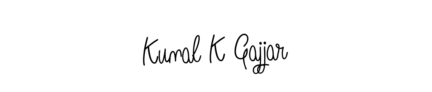 Use a signature maker to create a handwritten signature online. With this signature software, you can design (Angelique-Rose-font-FFP) your own signature for name Kunal K Gajjar. Kunal K Gajjar signature style 5 images and pictures png