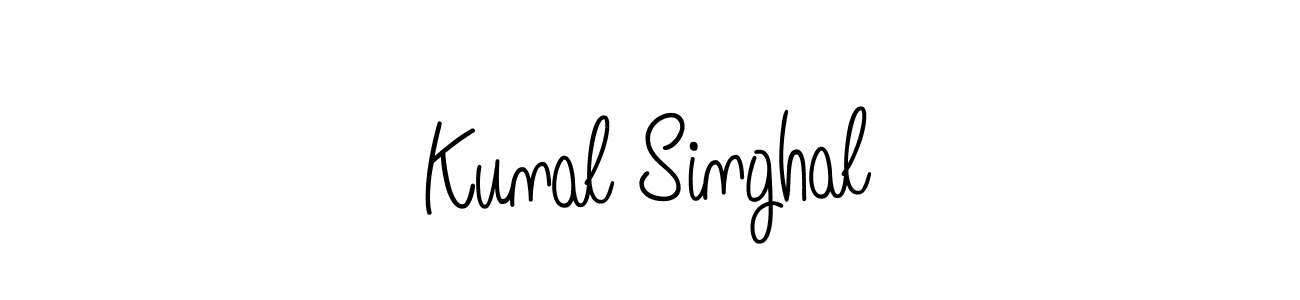 You should practise on your own different ways (Angelique-Rose-font-FFP) to write your name (Kunal Singhal) in signature. don't let someone else do it for you. Kunal Singhal signature style 5 images and pictures png