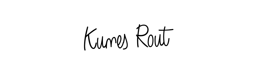 Use a signature maker to create a handwritten signature online. With this signature software, you can design (Angelique-Rose-font-FFP) your own signature for name Kunes Rout. Kunes Rout signature style 5 images and pictures png