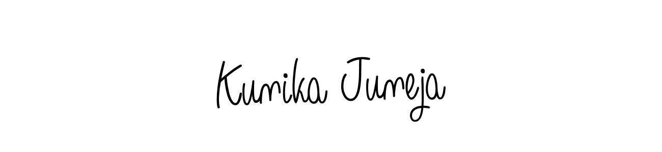 How to make Kunika Juneja signature? Angelique-Rose-font-FFP is a professional autograph style. Create handwritten signature for Kunika Juneja name. Kunika Juneja signature style 5 images and pictures png