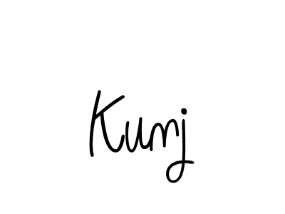 How to make Kunj name signature. Use Angelique-Rose-font-FFP style for creating short signs online. This is the latest handwritten sign. Kunj signature style 5 images and pictures png