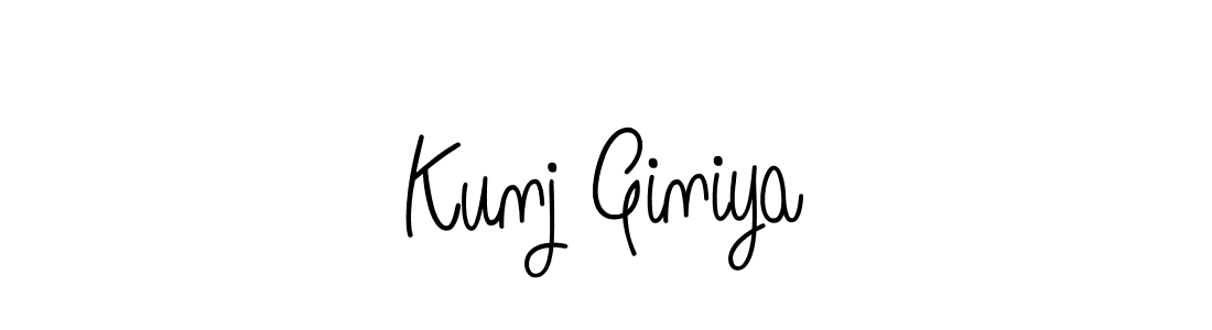 Kunj Giniya stylish signature style. Best Handwritten Sign (Angelique-Rose-font-FFP) for my name. Handwritten Signature Collection Ideas for my name Kunj Giniya. Kunj Giniya signature style 5 images and pictures png