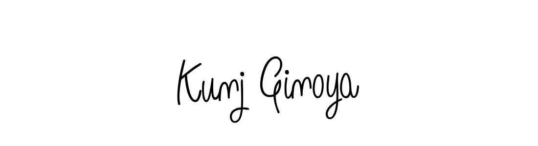 Make a beautiful signature design for name Kunj Ginoya. With this signature (Angelique-Rose-font-FFP) style, you can create a handwritten signature for free. Kunj Ginoya signature style 5 images and pictures png