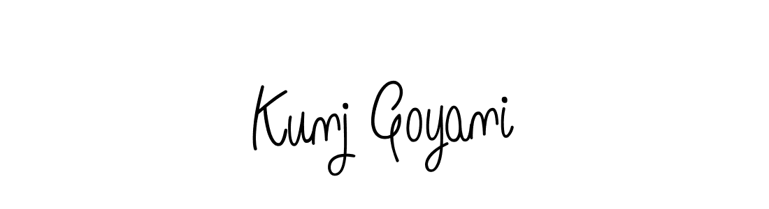 Use a signature maker to create a handwritten signature online. With this signature software, you can design (Angelique-Rose-font-FFP) your own signature for name Kunj Goyani. Kunj Goyani signature style 5 images and pictures png