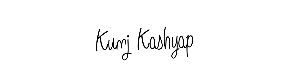 Kunj Kashyap stylish signature style. Best Handwritten Sign (Angelique-Rose-font-FFP) for my name. Handwritten Signature Collection Ideas for my name Kunj Kashyap. Kunj Kashyap signature style 5 images and pictures png