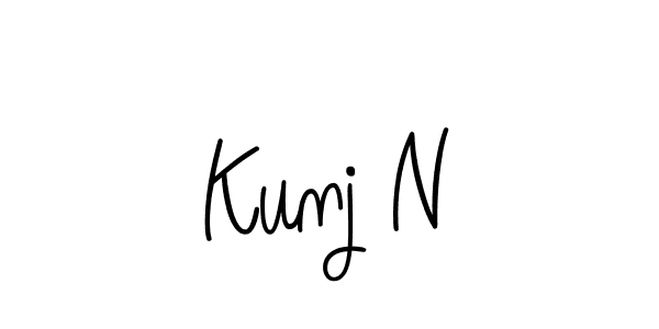 How to Draw Kunj N signature style? Angelique-Rose-font-FFP is a latest design signature styles for name Kunj N. Kunj N signature style 5 images and pictures png