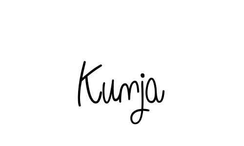 Kunja stylish signature style. Best Handwritten Sign (Angelique-Rose-font-FFP) for my name. Handwritten Signature Collection Ideas for my name Kunja. Kunja signature style 5 images and pictures png