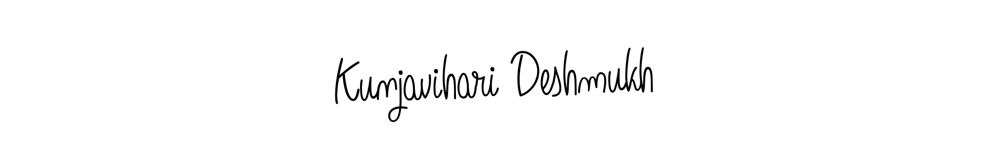 The best way (Angelique-Rose-font-FFP) to make a short signature is to pick only two or three words in your name. The name Kunjavihari Deshmukh include a total of six letters. For converting this name. Kunjavihari Deshmukh signature style 5 images and pictures png