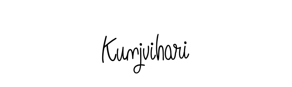 Kunjvihari stylish signature style. Best Handwritten Sign (Angelique-Rose-font-FFP) for my name. Handwritten Signature Collection Ideas for my name Kunjvihari. Kunjvihari signature style 5 images and pictures png