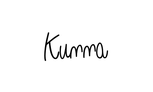 Use a signature maker to create a handwritten signature online. With this signature software, you can design (Angelique-Rose-font-FFP) your own signature for name Kunna. Kunna signature style 5 images and pictures png