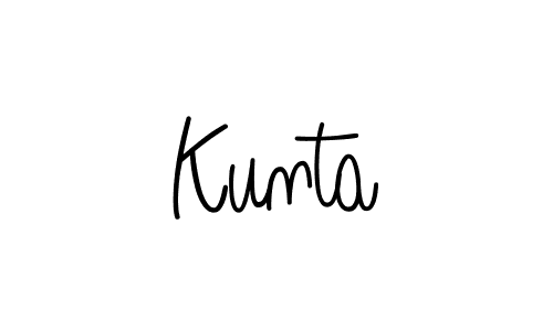 Make a beautiful signature design for name Kunta. With this signature (Angelique-Rose-font-FFP) style, you can create a handwritten signature for free. Kunta signature style 5 images and pictures png