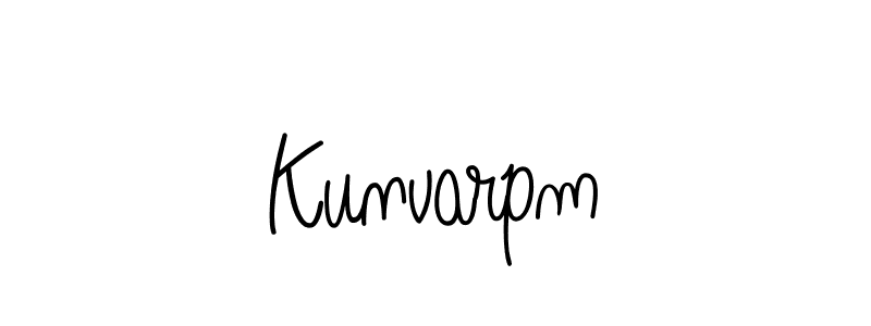Make a beautiful signature design for name Kunvarpm. With this signature (Angelique-Rose-font-FFP) style, you can create a handwritten signature for free. Kunvarpm signature style 5 images and pictures png
