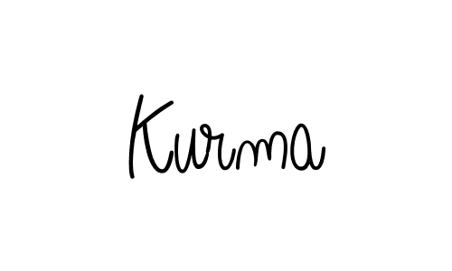 Make a beautiful signature design for name Kurma. With this signature (Angelique-Rose-font-FFP) style, you can create a handwritten signature for free. Kurma signature style 5 images and pictures png