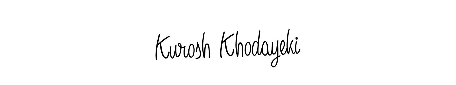 Kurosh Khodayeki stylish signature style. Best Handwritten Sign (Angelique-Rose-font-FFP) for my name. Handwritten Signature Collection Ideas for my name Kurosh Khodayeki. Kurosh Khodayeki signature style 5 images and pictures png