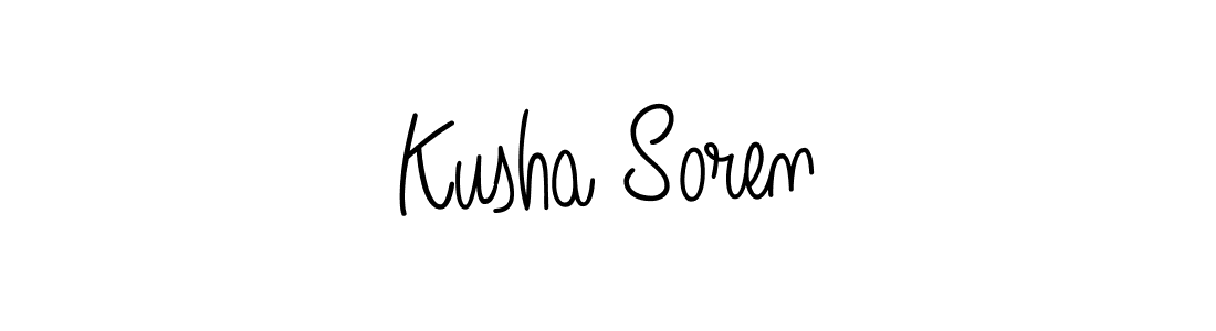 How to make Kusha Soren name signature. Use Angelique-Rose-font-FFP style for creating short signs online. This is the latest handwritten sign. Kusha Soren signature style 5 images and pictures png
