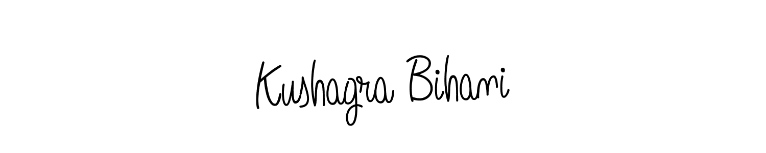 You should practise on your own different ways (Angelique-Rose-font-FFP) to write your name (Kushagra Bihani) in signature. don't let someone else do it for you. Kushagra Bihani signature style 5 images and pictures png