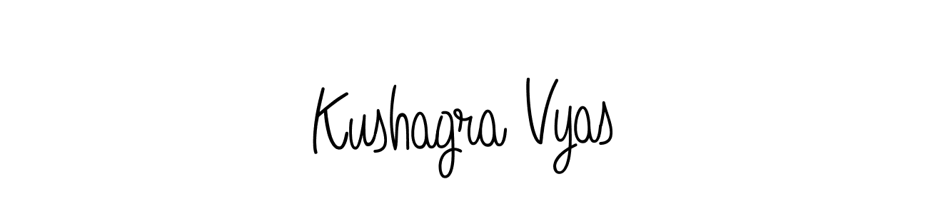 You should practise on your own different ways (Angelique-Rose-font-FFP) to write your name (Kushagra Vyas) in signature. don't let someone else do it for you. Kushagra Vyas signature style 5 images and pictures png