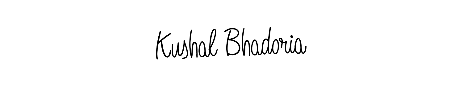 The best way (Angelique-Rose-font-FFP) to make a short signature is to pick only two or three words in your name. The name Kushal Bhadoria include a total of six letters. For converting this name. Kushal Bhadoria signature style 5 images and pictures png