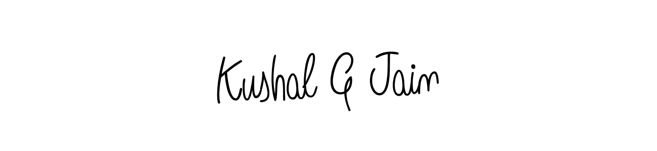 You should practise on your own different ways (Angelique-Rose-font-FFP) to write your name (Kushal G Jain) in signature. don't let someone else do it for you. Kushal G Jain signature style 5 images and pictures png