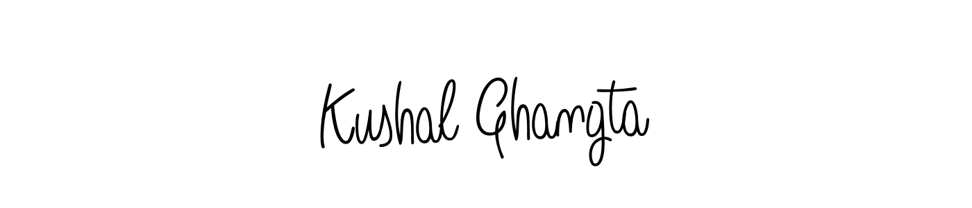Make a beautiful signature design for name Kushal Ghangta. With this signature (Angelique-Rose-font-FFP) style, you can create a handwritten signature for free. Kushal Ghangta signature style 5 images and pictures png