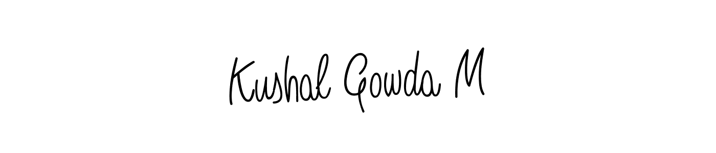 Kushal Gowda M stylish signature style. Best Handwritten Sign (Angelique-Rose-font-FFP) for my name. Handwritten Signature Collection Ideas for my name Kushal Gowda M. Kushal Gowda M signature style 5 images and pictures png
