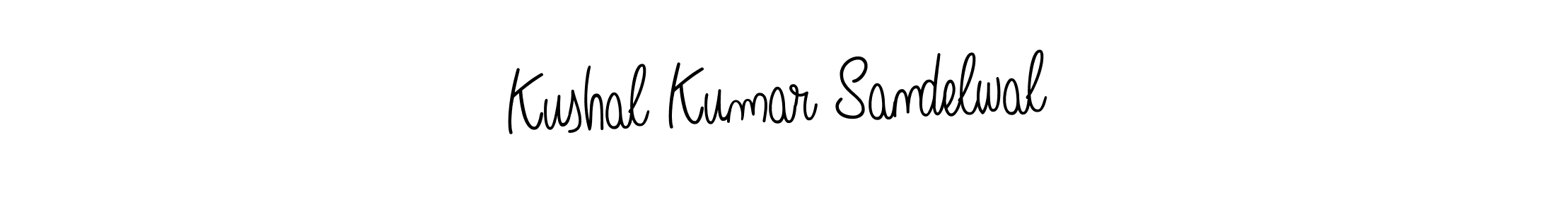 You should practise on your own different ways (Angelique-Rose-font-FFP) to write your name (Kushal Kumar Sandelwal) in signature. don't let someone else do it for you. Kushal Kumar Sandelwal signature style 5 images and pictures png