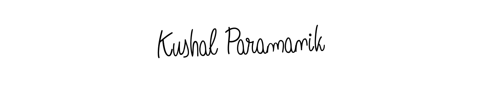 Use a signature maker to create a handwritten signature online. With this signature software, you can design (Angelique-Rose-font-FFP) your own signature for name Kushal Paramanik. Kushal Paramanik signature style 5 images and pictures png