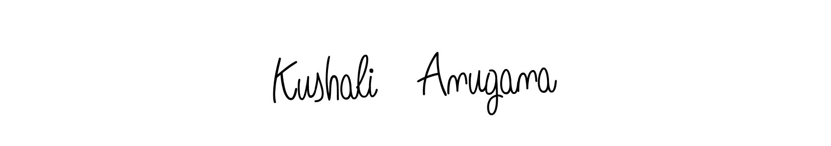 Also we have Kushali   Anugana name is the best signature style. Create professional handwritten signature collection using Angelique-Rose-font-FFP autograph style. Kushali   Anugana signature style 5 images and pictures png