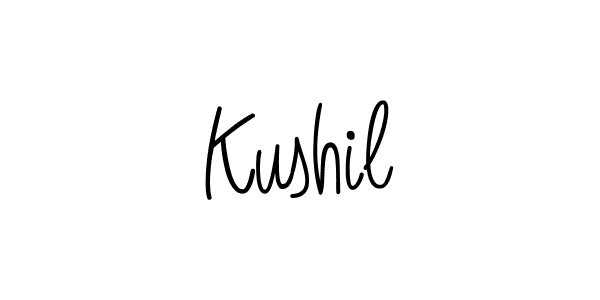 How to make Kushil name signature. Use Angelique-Rose-font-FFP style for creating short signs online. This is the latest handwritten sign. Kushil signature style 5 images and pictures png