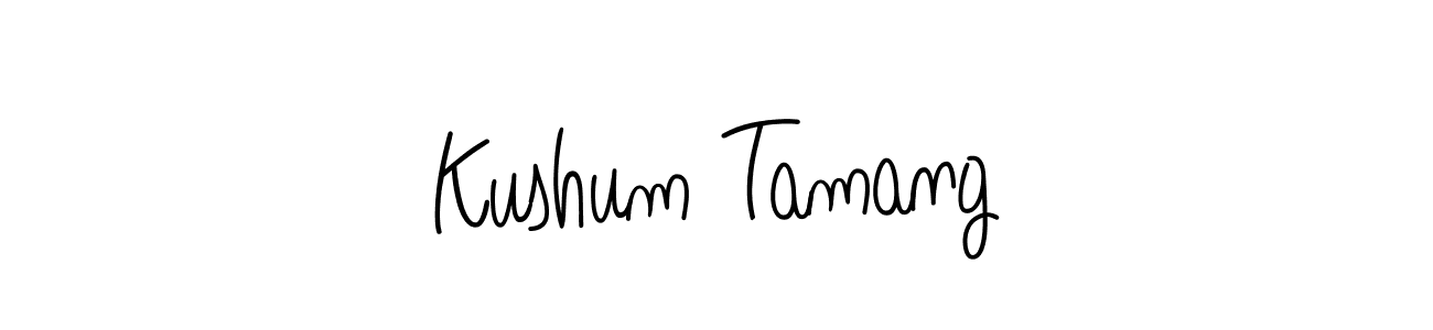 The best way (Angelique-Rose-font-FFP) to make a short signature is to pick only two or three words in your name. The name Kushum Tamang include a total of six letters. For converting this name. Kushum Tamang signature style 5 images and pictures png