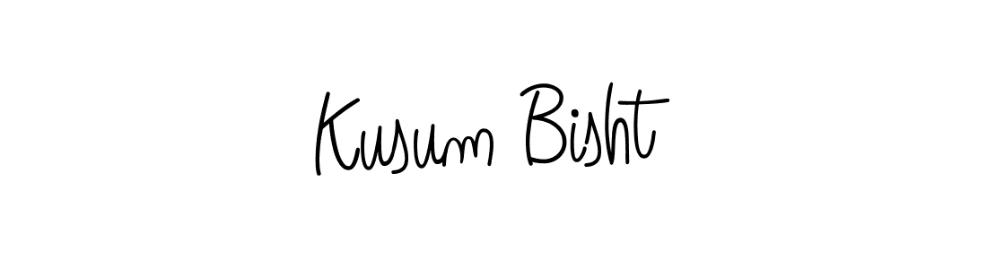 Make a beautiful signature design for name Kusum Bisht. With this signature (Angelique-Rose-font-FFP) style, you can create a handwritten signature for free. Kusum Bisht signature style 5 images and pictures png